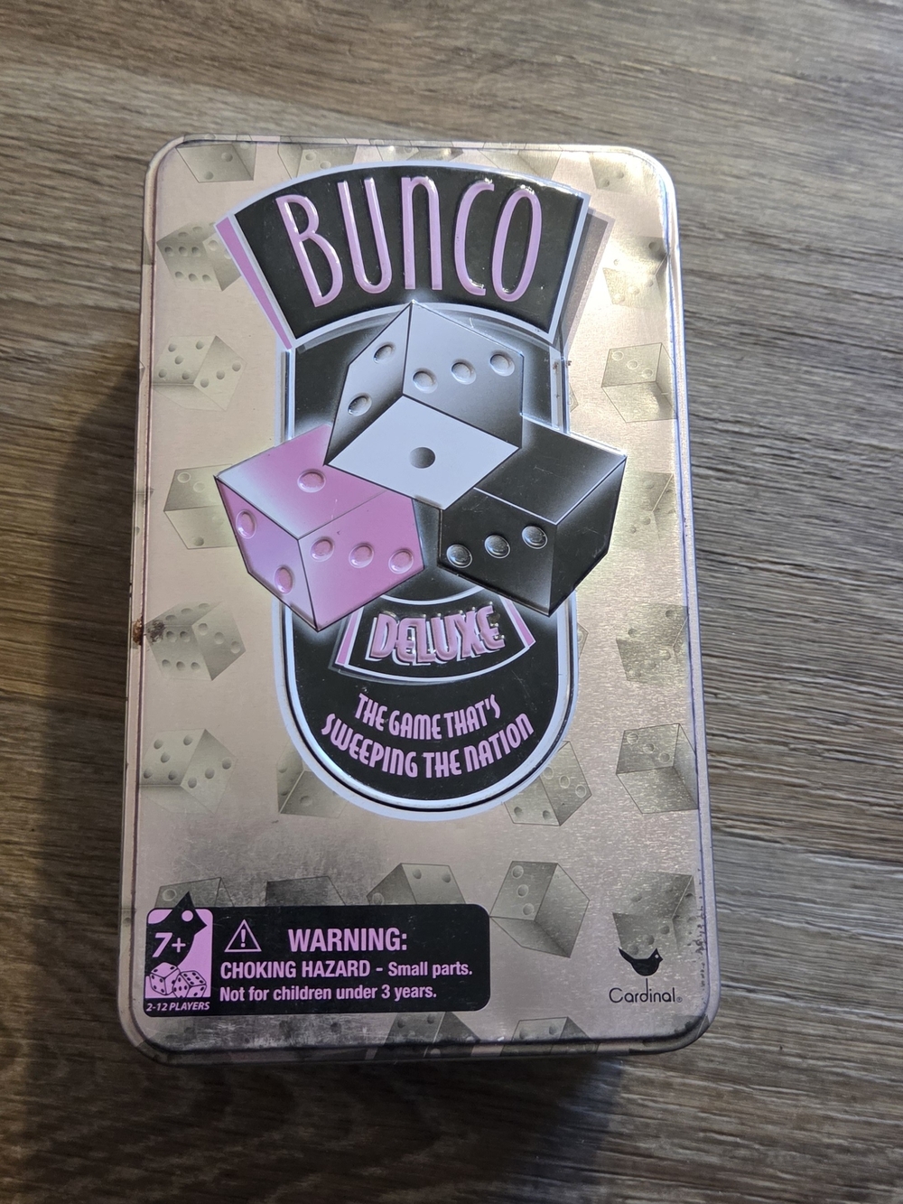 Bunco Deluxe Pink & Black Travel Tin Game by